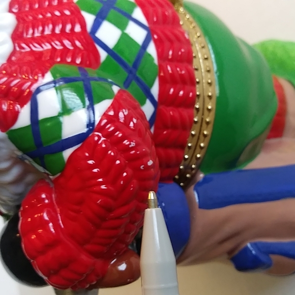 Santa Claus Christmas Trinket Box Golf Figurine Porcelain - Picture 12 of 16